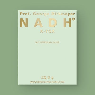 Verpackung NADH X-TOX auf grünem Hintergrund